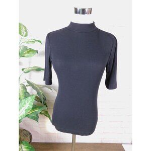 Truth Republic S Black Ribbed Mock Neck Top